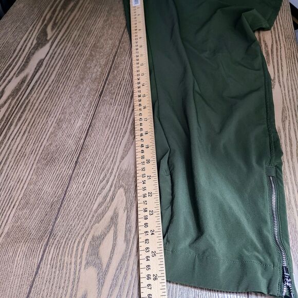Athleta Pants 16 Olive Green Stretch‎ Pull-On Ankle-Zip Pockets Fitness Travel - Picture 12 of 12